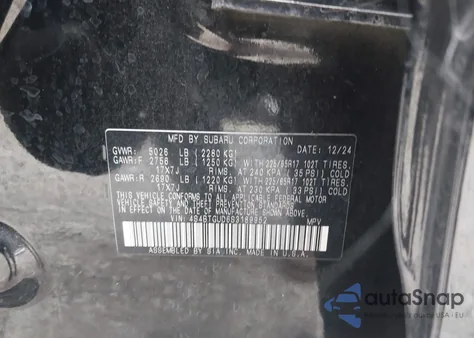 2025 Subaru Outback Wilderness z USA, uszkodzony, nr VIN 4S4BTGUD6S3189952